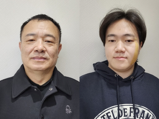 길거리에서 묻지마 폭행을 당하던 여성을 구하고 범인 검거를 도운 이상현(60)·이수연(24) 부자. LG 제공